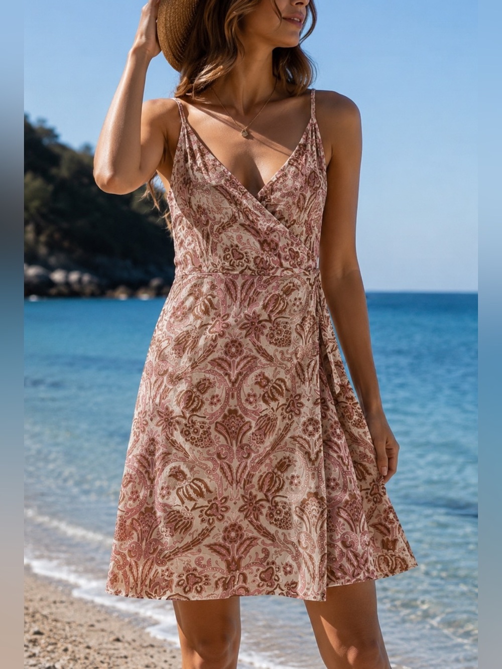 Vintage Polo Jeans Ralph Lauren Bali Wrap Sundress Paisley Cotton Dress 6 NWT